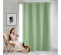 GAIFNAG Rideau Occultant Lot de 1 200 x 250 cm 100% Polyester/Décoration/Anti Bruit/Lavable Lot de 1 Rideaux Anti Froid pour Porte Fenetre Dressing Salon, Vert Tendre