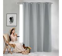 GAIFNAG Rideau Occultant Salon 200 x 200 cm 100% Polyester/Décoration/Anti Bruit/Lavable Rideau Fil de Porte Contre Insectes pour Porte Fenetre Dressing Salon, Gris
