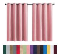GAIFNAG Rideau Occultant Salon 80 x 240 cm Opaque à Oeillets Isolation Lumiere Anti UV Decoration Occultant Rideau Chambre pour Mariage de Noël Chambre, Rose