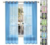 GAIFNAG Rideau Salon - Rideau Occultant Thermiques 100 x 240 cm Décoration de Fenêtre/Lavable Rideaux et Draperies Intérieurs Décoratif pour Porte Fenetre Dressing Salon, Bleu Ciel