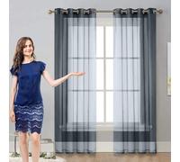GAIFNAG Rideau Salon - Rideau Occultant Thermiques 250 x 200 cm Oeillets Isolation Lumiere Anti UV Decoration Voilage Fenetre Broderie pour Chambre pour Porte Fenetre Dressing Salon, Gris