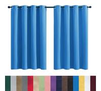 GAIFNAG Rideau Thermique Isolant Anti Froid 160 x 240 cm 100% Polyester/Décoration/Anti Bruit/Lavable Rideaux Balcon Fenêtre Cuisine pour Porte Fenetre Dressing Salon, Bleu Ciel