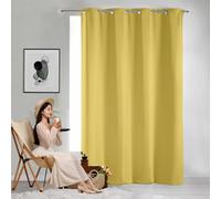 GAIFNAG Rideau Vitrage Occultant 250 x 180 cm 100% Polyester/Décoration/Anti Bruit/Lavable Rideaux Anti Mouche pour Porte Exterieur pour Porte Fenetre Dressing Salon, Jaune