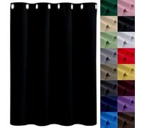 GAIFNAG Rideau Vitrage Occultant 80 x 250 cm Bloquer Lumiere, Rideau Phonique Anti Bruit Anti Froid Rideaux en Lin Translucides pour Mariage de Noël Chambre, Noir