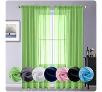 GAIFNAG Rideaux de Porte Chenille 110 x 120 cm Décoration de Fenêtre/Lavable Rideaux et Draperies Intérieurs Décoratif pour Porte Fenetre Dressing Salon, Vert Tendre