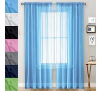 GAIFNAG Rideaux de Porte Chenille 70 x 130 cm 100% Polyester/Transparent Intérieurs Rideau Occultant à Oeillets pour Mariage de Noël Chambre, Bleu Ciel