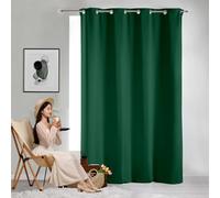 GAIFNAG Rideaux Occultants Épais 100 x 220 cm Bloquer Lumiere, Rideau Phonique Anti Bruit Anti Froid Rideaux Balcon Fenêtre Cuisine pour Chambre Fenêtre Salon Coucher, Vert Foncé