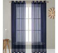 GAIFNAG Rideaux Occultants Isolant Thermique Anti Froid 120 x 215 cm 100% Polyester/Transparent Intérieurs Rideaux et Draperies Intérieurs Décoratif pour Mariage de Noël Chambre, Bleu Foncé