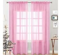 GAIFNAG Rideaux Occultants Isolant Thermique Anti Froid 160 x 220 cm Isolation Lumiere Anti UV Decoration Voilage Fenetre Broderie pour Chambre pour Mariage de Noël Chambre, Rose