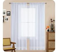 GAIFNAG Rideaux Occultants Isolant Thermique Anti Froid 50 x 210 cm Isolation Lumiere Anti UV Decoration Occultant Rideau Chambre pour Mariage de Noël Chambre, Blanc