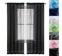 GAIFNAG Rideaux Occultants Isolant Thermique Anti Froid 90 x 210 cm Décoration de Fenêtre/Lavable Rideau Occultant à Oeillets pour Chambre Fenêtre Salon Coucher, Noir