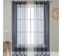 GAIFNAG Rideaux Voilages à Oeillets pour Fenêtre 80 x 220 cm Isolation Lumiere Anti UV Decoration Rideau Occultant Thermiques pour Chambre Fenêtre Salon Coucher, Gris