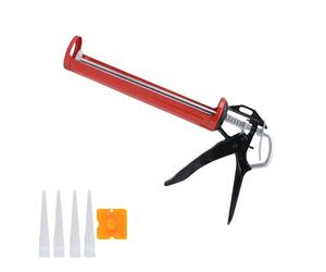 GAILY YOUTH Pistolet à calfeutrer anti-goutte, pistolet à calfeutrer en silicone, pistolet à calfeutrer rotatif à 360 degrés pour calfeutrer et remplir les joints de fissures (rouge)