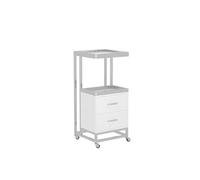 Gain de Place Chariot de Salon spécial for Salon de beauté, étagère de Rangement Simple for Petit Appartement, Chariot à Outils for Coiffeur à la Mode avec tiroir Plateau à Outils(Silver-White)