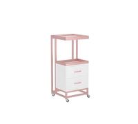 Gain de Place Chariot de Salon spécial for Salon de beauté, étagère de Rangement Simple for Petit Appartement, Chariot à Outils for Coiffeur à la Mode avec tiroir Plateau à Outils(Rose Gold-White)