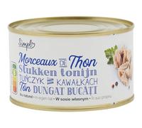 Gain de temps en cuisine avec le thon au naturel - SIMPL, morceaux de thon listao essentiels et pratiques, boîte de 260g - Lot de 4