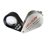 Gain Express Loupe de bijoutier 30x de 21 mm de diamètre avec éclairage LED et UV, corps rond