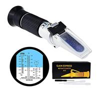 GAIN EXPRESS Réfractomètre antigel de Batterie Automobile 5-en-1 ATC pour la densité, système d'éthylène-propylène-Glycol et Liquide de Lave-Glace de Pare-Brise, testeur de Point de congélation