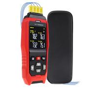 GAIN EXPRESS Type K Thermocouple Thermomètre 4 Channels Thermomètre Enregistreur de Données avec Alarme Sonore et Lumineuse et Enregistrement de Données en Temps Réel