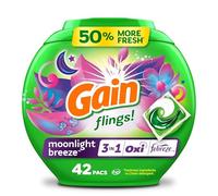 Gain Flings - Parfum Brise de lune avec Oxi Boost et Febreze Fraîcheur - 42 ct