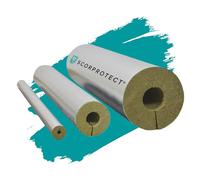 Gaine alu 100 %, isolation des tuyaux en laine de roche, 0,040 W/MK, 35 x 60 mm x 1 m