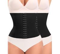 Gaine Amincissante Ventre Plat Femme Invisible Corset Minceur Ceinture Waist Trainer Serre Taille Body Sculptant (Noir+Noir,XXL)