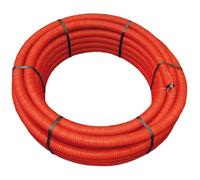 Gaine annelée de protection pour câbles électriques - Ø 50 mm - 25 mètres - Polyéthylène - Rouge - Résistant aux UV