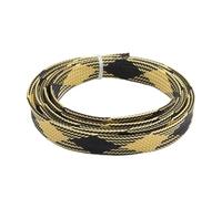 Gaine Cable 10M 2 4 6 8 10 12mm Braided Cable Sleeve Expandable Tight Insulated Line Protection Wire Wrap Sheath(Black Yellow,4mm)
