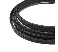 Gaine Cable 5M Expanded Braid Sleeve Yarn 4 8 12mm Soft Wire Wrap Insulated Cable Protection Line Harness Sheath(Black Black,12mm)