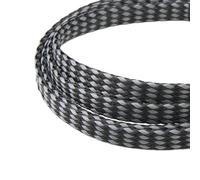 Gaine Cable 5M Expanded Braid Sleeve Yarn 4 8 12mm Soft Wire Wrap Insulated Cable Protection Line Harness Sheath(Grey Black,04mm)