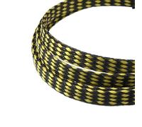 Gaine Cable 5M Expanded Braid Sleeve Yarn 4 8 12mm Soft Wire Wrap Insulated Cable Protection Line Harness Sheath(Yellow Black,04mm)
