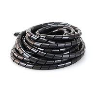 Gaine Cable Ajustable,Cache Cable 1roll Wilding Winding Wipe Blanc/Noir Tube À Manches en Spirale PE 4mm-30mm Tuyau De Plaie Protection Contre La Flamme(Black,4mm 20Meters)