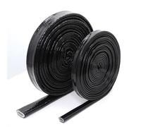 Gaine De Câble 1/5m diamètre 4~30mm Tube en Fiber de Verre résistant aux Hautes températures Manchon Ignifuge tressé Enduit résine Silicone(Black,25mm,5 Meters)