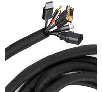 Gaine de câble à fermeture automatique - 10 mm x 3 m - Gaine tissée - Protection de câbles pour TV, ordinateur, voiture - Noir