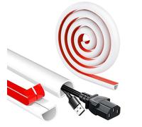 Gaine de câble blanche autocollante et flexible de 1 m - Protection de câble soignée pour fils sur mur et sol - Pour cacher les fils pour câbles électriques