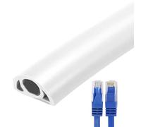 Gaine de câble de sol - Conduit flexible en PVC | Couvre-câbles de sol | Retardateur de flamme, autocollant, gestion des câbles souple, sécurité du bureau à domicile, organisateur de fils, protection