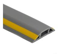 Gaine de câble de sol robuste haute visibilité, 1 m de long, en PVC souple, pour expositions, bureaux et usage domestique (jaune-gris)