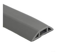 Gaine de câble de sol robuste haute visibilité, 1 m de long, PVC souple, pour expositions, bureaux et usage domestique (gris)