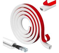 Gaine de câble en silicone blanc de 2 m, cache-câble pour 1 cordon, pour câbles électriques, cache-câbles pour fils sur le mur, goujon pour montage mural TV, chemin de câbles pour la maison et le