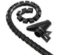 Gaine de câble flexible en spirale, universelle, 20 mm, 2,5 m, noir