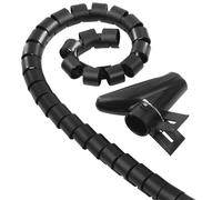 Gaine de câble flexible en spirale, universelle, 25 mm, 2 m, noir