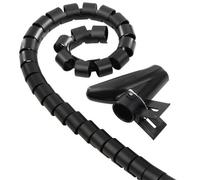 Gaine de câble flexible en spirale, universelle, 30 mm, 1,5 m, noir