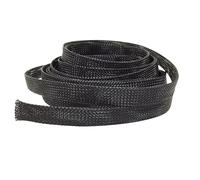 Gaine de câble Flexible Gaine tressée Extensible en Nylon Pet serré de 50M, câblage Sangle Terre 3 à 100mm, Manchons câble maiIle Noire