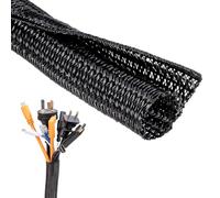 Gaine de câble Noire 12 à 20 mm, 3m Organisateur de Gestion des câbles à Fermeture Automatique pour TV, Ordinateur, câble Automobile, Maison, Bureau, Protection de Cable pour Chien, Chat