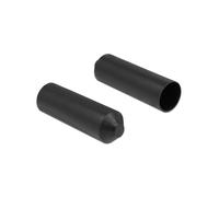Gaine de câble thermorétractable DeLOCK 19841, noire, 2 pièces, pour protection et étanchéité des extrémités de câble. Application avec pistolet à air chaud.