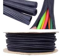 Gaine de câble tressée fendue pour gestion des câbles USB (noir, 19 mm_3M_3/4)