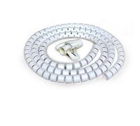 Gaine de câble, Tube Protection, Organisateur Tube Bien rangé en Spirale, Manchon Bande Gaine Plastique Ligne 1 mètre(White,32mm Inside Diameter)