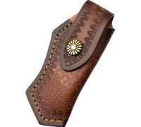 Gaine de couteau pliable de qualité supérieure de 11,4 cm pour ceinture, étui en cuir avec motifs exquis, étui de camping en plein air EDC
