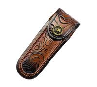 Gaine de couteaux pliants en cuir avec coutures renforcées et résistantes à l'usure - Pochette de protection de qualité supérieure pour coupe-engrenages - Avec clip de ceinture