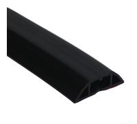 Gaine de protection de câble de sol robuste en caoutchouc PVC souple, 1 m, 40 mm de large x 11 mm de haut, cache-câble jaune/noir pour bureau, maison, salle de sport, exposition (noir)
